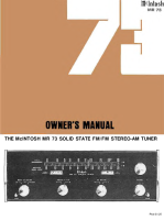 McIntosh MR-73 - Owners manual